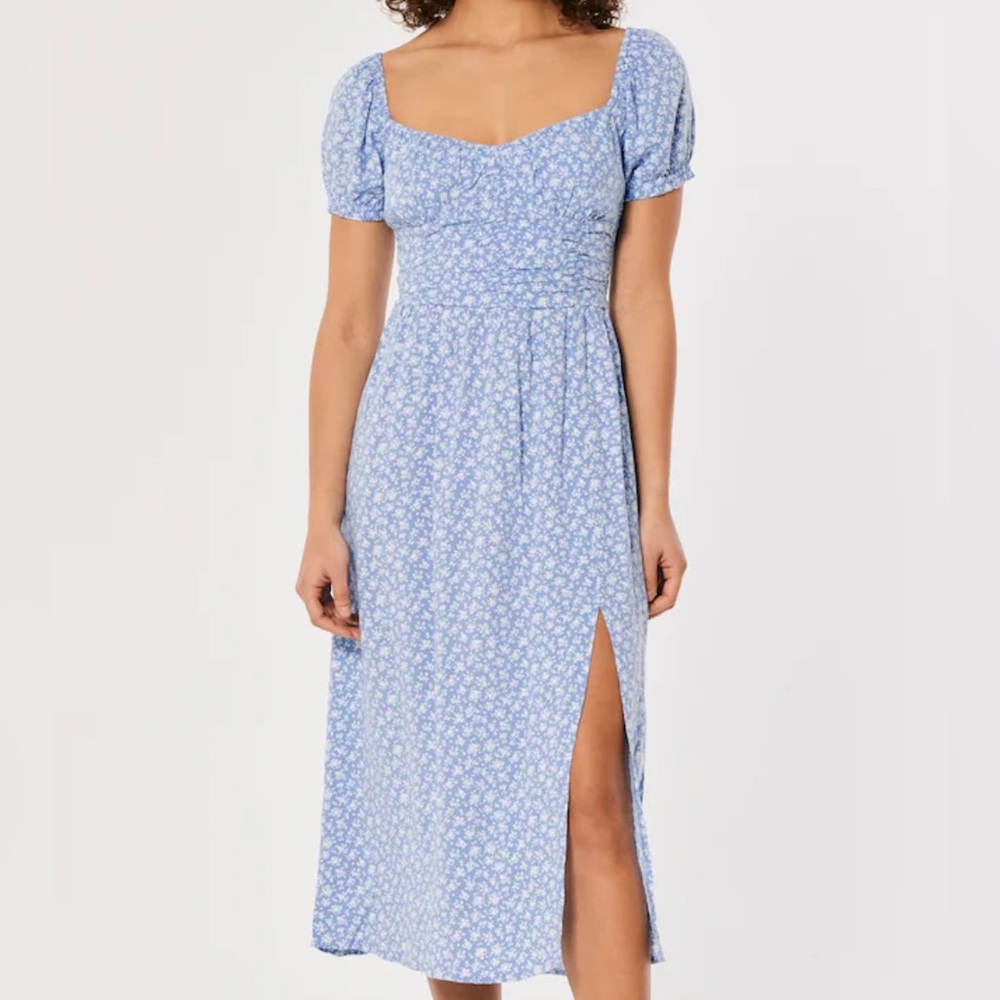 Hollister Runched Waist Midi Dress